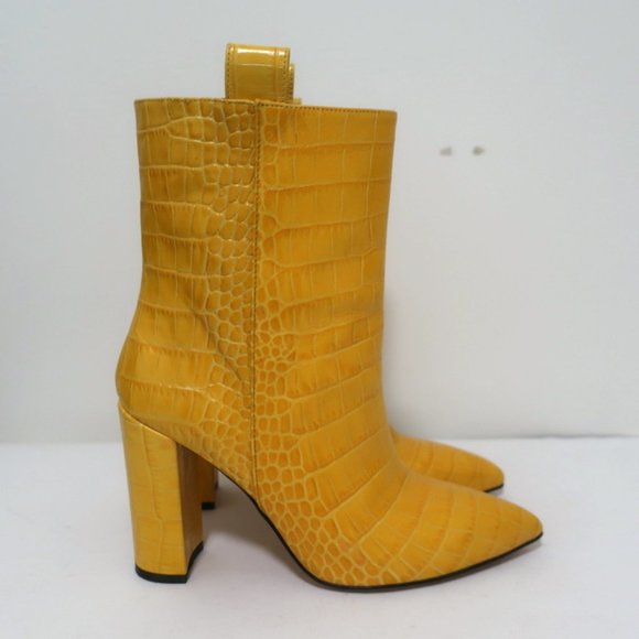 Paris Texas Shoes - Paris Texas Croc-Embossed Leather Ankle Boots